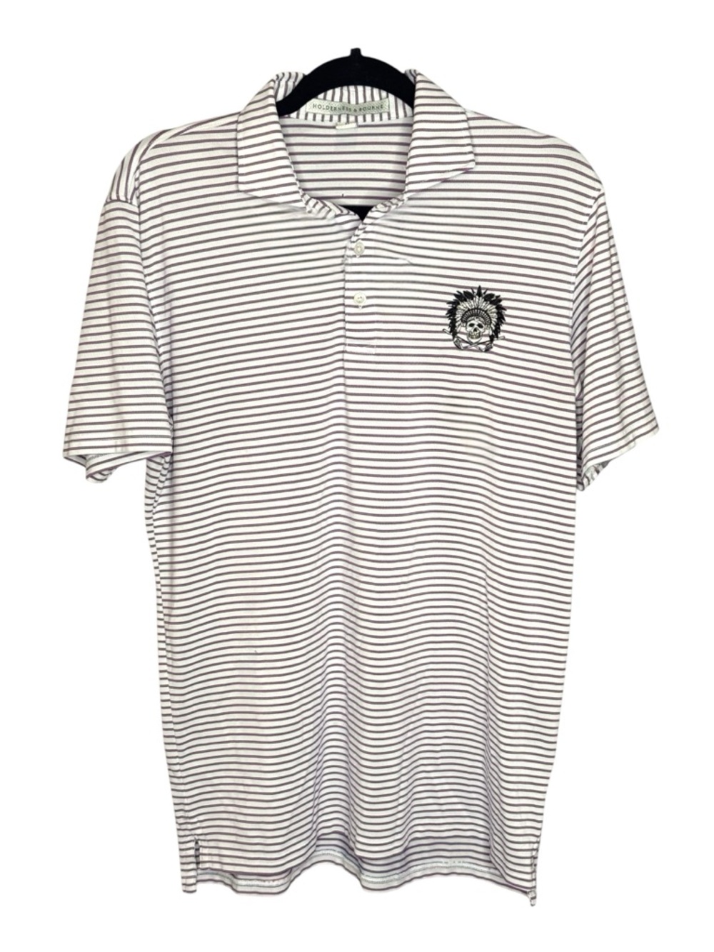 Holderness and Bourne ✪ The Walker Golf Polo ✪ Azalea Stripe ✪ Embroidery ✪ M - Picture 2 of 16